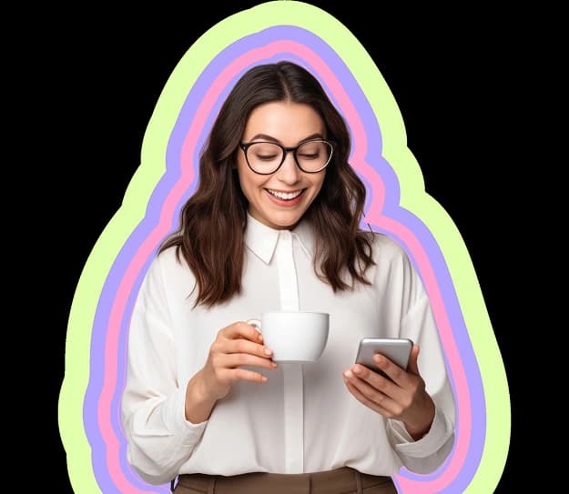 Happy customer using the Home app on their phone